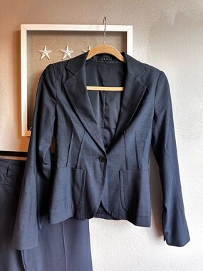 Theory Women's Dark Navy Single-Button Tailored Blazer